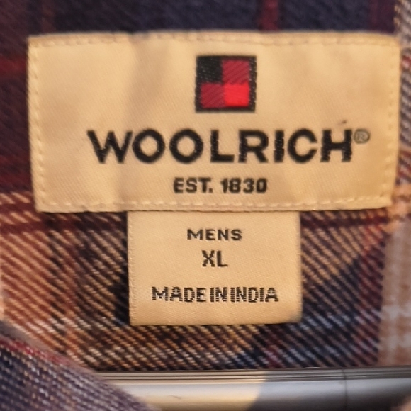 Woolrich Men’s XL Plaid Flannel Shirt 100% Cotton Brown Tan Blue - Picture 2 of 13
